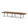 Poppin Series A - Scale Racetrack Conference Table 180 inch x 60 inch, Color Walnut, Charcoal Frame and Legs | Corporate Offices-1