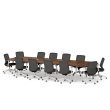 Poppin Series A - Scale Racetrack Conference Table 180 inch x 60 inch, Color Walnut, White Frame and Legs | Corporate Environments-2