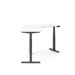 Poppin Series L 3S - Height Adjustable 120 Degree Desk, Color Charcoal on Charcoal Legs | Ergonomic Workspaces-1