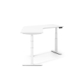 Poppin Series L 3S - Height Adjustable 120 Degree Desk, Color White on White Legs | Home Office & Corporate Use-1