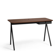 Poppin Key Desk, 48 inch, Color Light Gray, Powder-coated metal drawer, frame, and Legs | Home Office & Small Spaces