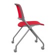 SitOnIt Qwiz Multipurpose Stackable Chair, Mesh & Fabric, Red-6