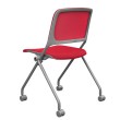 SitOnIt Qwiz Multipurpose Stackable Chair, Mesh & Fabric, Red-7