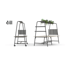 Multifunctional table ROUND Multipurpose from Narbutas dark gray with dimensions 146x90x190 cm