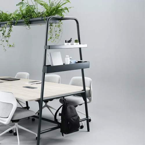 Multifunctional table ROUND Multipurpose from Narbutas dark gray with dimensions 146x90x190 cm-1