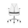 Sayl - office chair, white carcas, grey seat, on castors-2