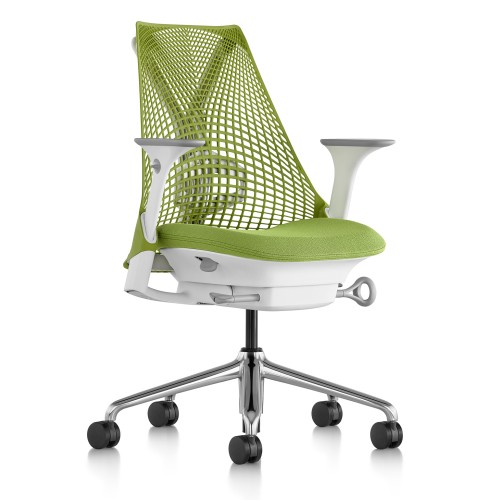 Sayl - office chair, green carcas, green seat, on castors