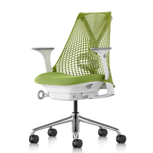 Sayl - office chair, green carcas, green seat, on castors-1