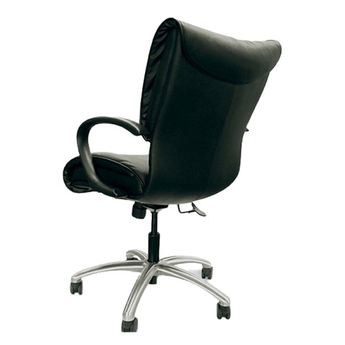 Executive chair Glove from the Executive line by SitOnIt with a Midback, back and seat material - black fabric, frame in polished aluminum, on wheels-1