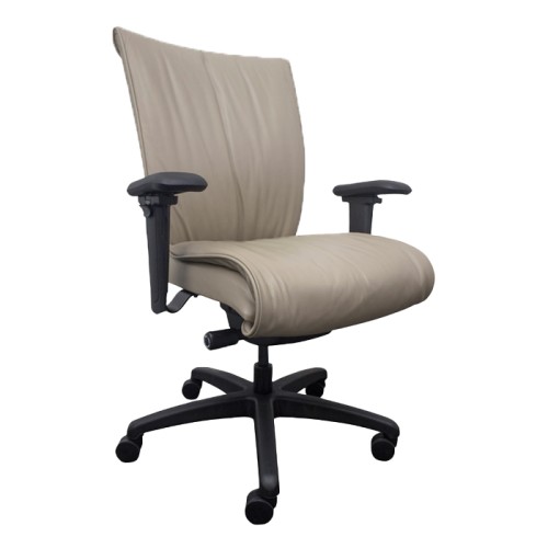 SitOnIt Glove executive chair with Highback, back and seat material - white fabric, black frame, on wheels