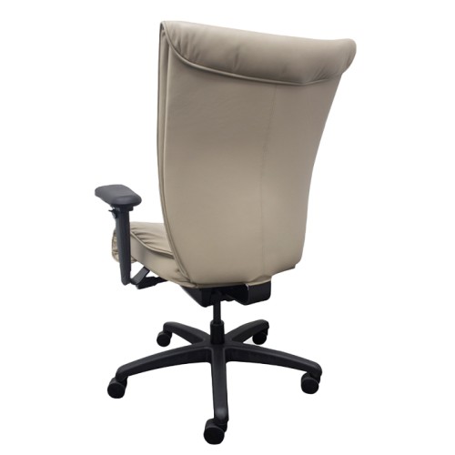 SitOnIt Glove executive chair with Highback, back and seat material - white fabric, black frame, on wheels-1