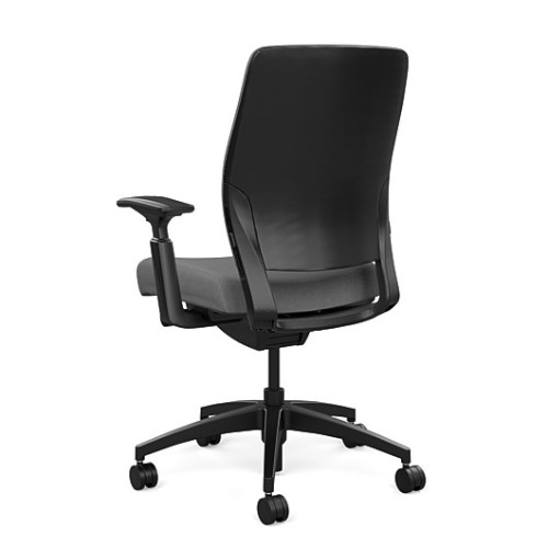SitOnIt Amplify Executive Chair with Highback Upholstered, Gray Fabric Back and Seat, Black Frame, on Casters-3