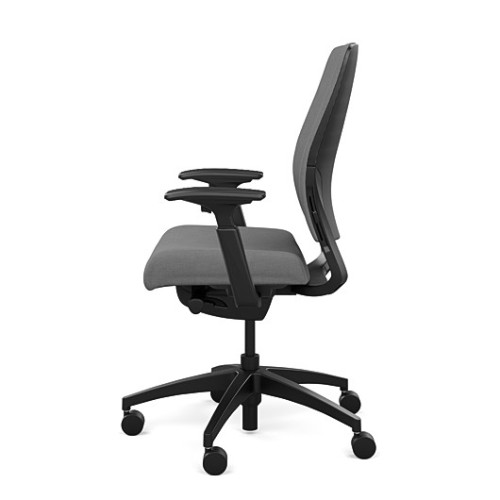 SitOnIt Amplify Executive Chair with Highback Upholstered, Gray Fabric Back and Seat, Black Frame, on Casters-4