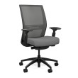 SitOnIt Amplify executive chair with highback, mesh back, grey fabric seat, black frame, on wheels-1