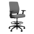 Chair for managers Amplify by SitOnIt with a high upholstered back, back and seat material - gray fabric, black frame, on wheels-1
