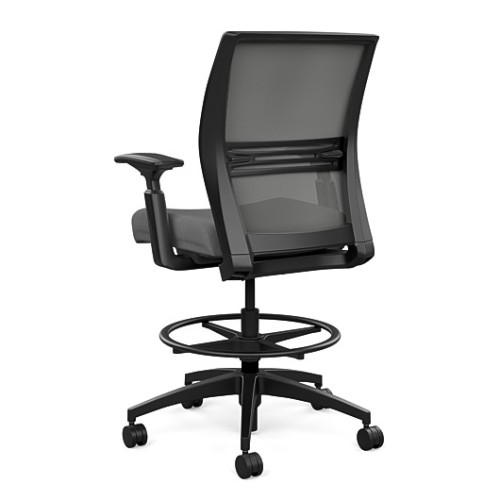 SitOnIt Amplify Executive Chair with Midback, Mesh Back, Gray Fabric Seats, Black Frame, Casters-3