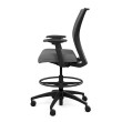 SitOnIt Amplify Executive Chair with Midback, Mesh Back, Gray Fabric Seats, Black Frame, Casters-4