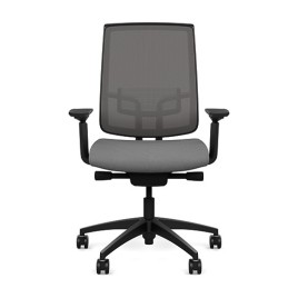 Focus 2.0 Executive Chair by SitOnIt with high back, back material - mesh, seat - gray fabric, black frame, on wheels
