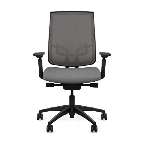 Focus 2.0 Executive Chair by SitOnIt with high back, back material - mesh, seat - gray fabric, black frame, on wheels