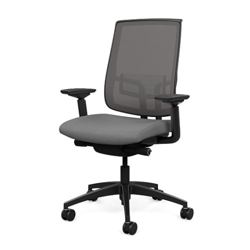 Focus 2.0 Executive Chair by SitOnIt with high back, back material - mesh, seat - gray fabric, black frame, on wheels-4