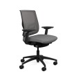 Focus 2.0 executive chair by SitOnIt with medium back, back material - mesh, seat - gray fabric, black frame, on wheels-1