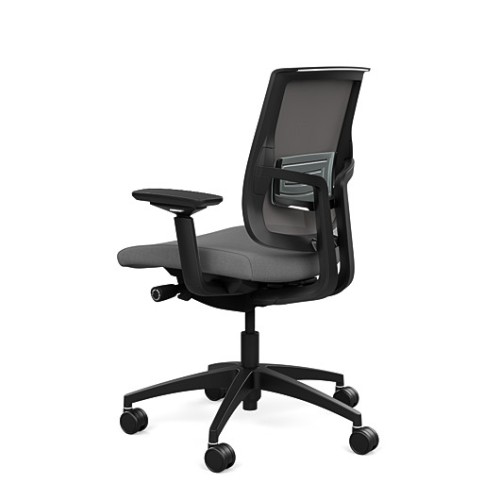 Focus 2.0 executive chair by SitOnIt with medium back, back material - mesh, seat - gray fabric, black frame, on wheels-3