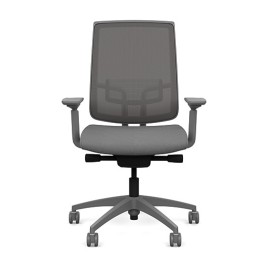 Focus 2.0 Executive Chair by SitOnIt with high back, back material - mesh, seat - gray fabric, gray frame, on wheels