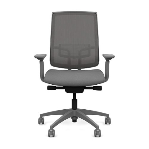 Focus 2.0 Executive Chair by SitOnIt with high back, back material - mesh, seat - gray fabric, gray frame, on wheels
