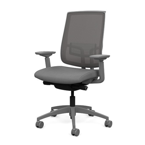 Focus 2.0 Executive Chair by SitOnIt with high back, back material - mesh, seat - gray fabric, gray frame, on wheels-4