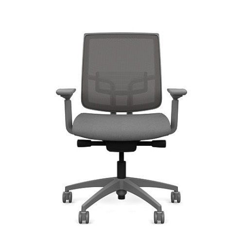 Focus 2.0 Executive Chair by SitOnIt with Midback, Backrest Material - Mesh, Seat - Gray Fabric, Gray Frame, on Casters