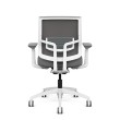 Focus 2.0 executive chair by SitOnIt with Midback, back material - mesh, seat - gray fabric, white frame, on wheels-2