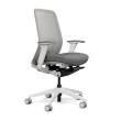 Lavo office chair by SitOnIt with high back, back material - mesh, seat - gray fabric, white frame, on wheels-1