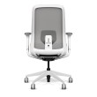 Lavo office chair by SitOnIt with high back, back material - mesh, seat - gray fabric, white frame, on wheels-2