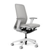 Lavo office chair by SitOnIt with high back, back material - mesh, seat - grey mesh, white frame, on wheels-1