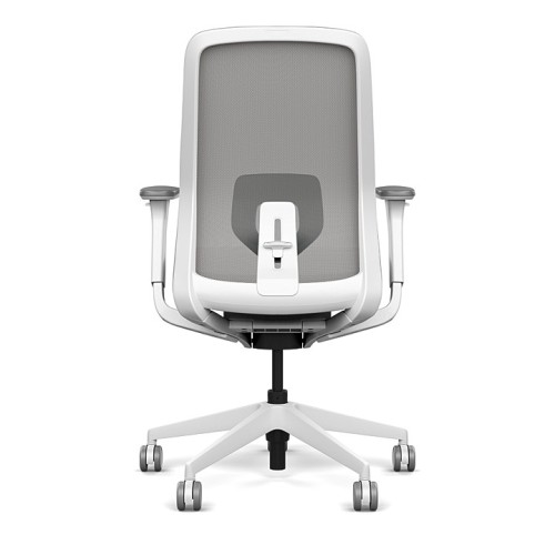 Lavo office chair by SitOnIt with high back, back material - mesh, seat - grey mesh, white frame, on wheels-2