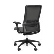 Novo office chair by SitOnIt with high back, back material - mesh, seat - gray fabric, black frame, on wheels-3
