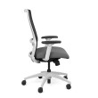 Novo office chair by SitOnIt with high back, back material - mesh, seat - gray fabric, white frame, on wheels-2
