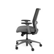 Novo office chair by SitOnIt with medium backrest, backrest material - mesh, seat - grey fabric, grey frame, on wheels-4