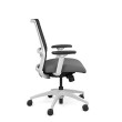 Novo office chair by SitOnIt with medium backrest, backrest material - mesh, seat - gray fabric, white frame, on wheels-2
