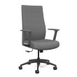 Prava executive chair by SitOnIt with highback, back and seat material - black fabric, grey frame, on wheels-1
