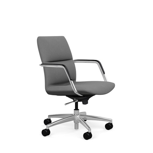 SitOnIt Sephen Executive Chair with Low Backrest, Backrest and Seat Material - Gray Fabric, on Casters-1