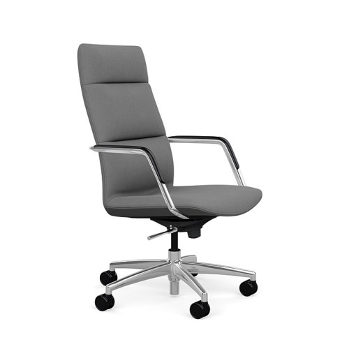 SitOnIt Sephen executive chair with high back, back and seat material - gray fabric, on wheels-1