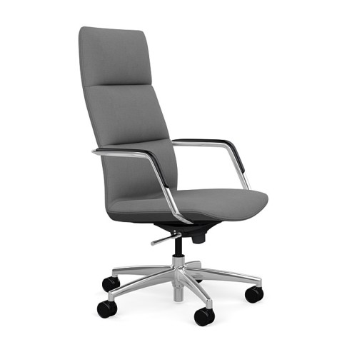 SitOnIt Sephen executive chair with executive backrest, backrest and seat material - platinum fabric, on wheels-1