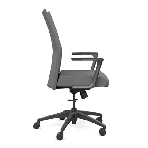 Executive chair Sona by SitOnIt with soft back, back and seat material - gray fabric, gray frame, on wheels-2
