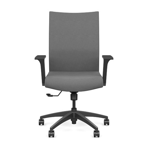 Executive chair Sona by SitOnIt with soft back, back and seat material - gray fabric, gray frame, on wheels