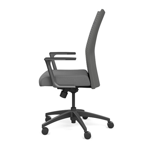 SitOnIt Sona executive chair with knitted backrest, backrest material - grey knitted fabric, seats material - grey fabric, grey frame, on wheels-4