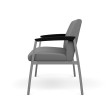 Kindl 42" Bariatric Side and Guest Seat by SitOnIt, Backrest and Seat Material - Gray Fabric, Silver Metallic Frame-4