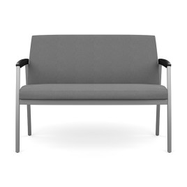 Kindl 42" Bariatric Side and Guest Seat by SitOnIt, Backrest and Seat Material - Gray Fabric, Silver Metallic Frame
