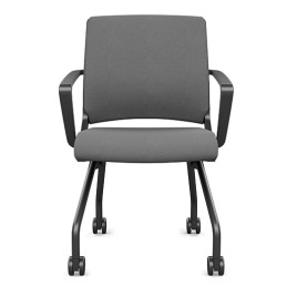 Movi folding chair from SitOnIt in gray color with an upholstered back