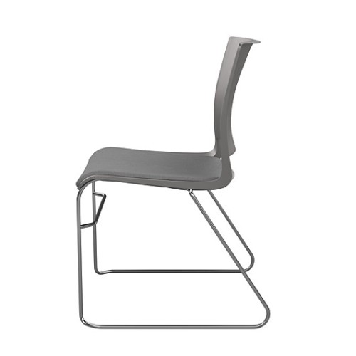 SitOnIt Rio Multipurpose Stackable Chair in Gray with Padded Seat-4